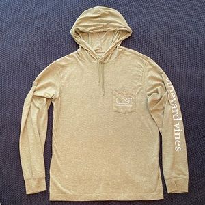 Green long-sleeve whale performance hoodie t-shirt